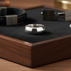 Men’s 925 Sterling Silver Wide Band Ring | Size 11.5 | 10mm